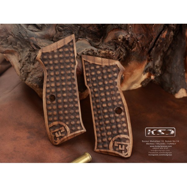 KSD Brand CZ 75, 75B, 75BD, 85 KADET SHADOW1 Compatible Walnut Grip	KSD-01308