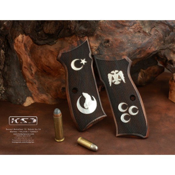 KSD Brand CZ 75, 75B, 75BD, 85 KADET SHADOW1 Compatible Root Walnut Grip	KSD-01316