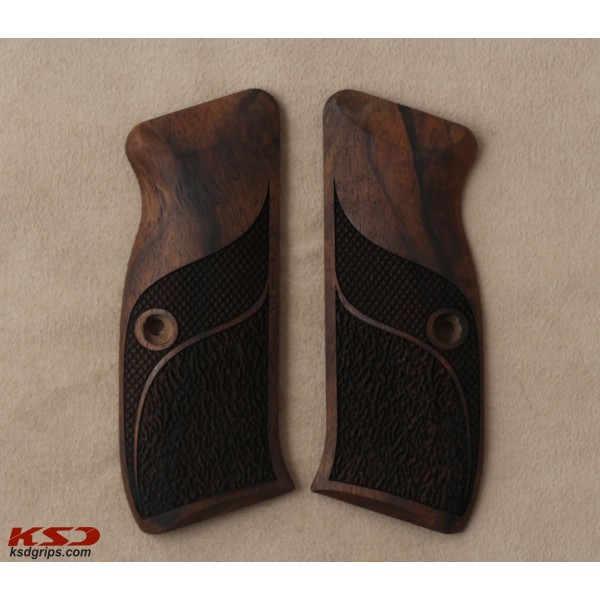 KSD Brand CZ 75 Full Size Compatible Walnut Grips Double-Checkering	KSD-01240