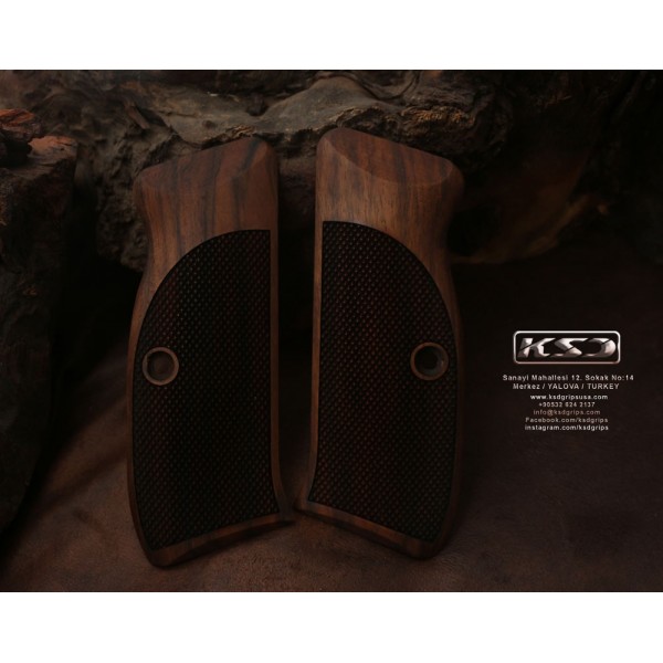 KSD Brand CZ 75 Full Size Compatible Walnut Grips Diamond	KSD-01245