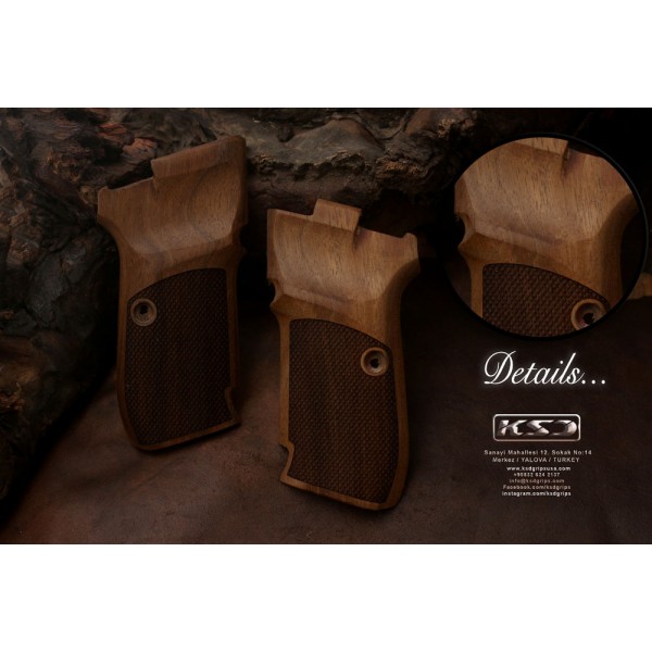 KSD Brand CZ 83 - 82 Compatible Walnut Grips Diamond	KSD-01251