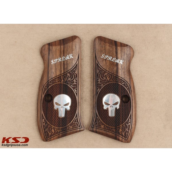 KSD Brand CZ Compact 75 - 85 /P-01/P100/C100/T100/PCR/CZ 75D Walnut Custom Grip	KSD-01279