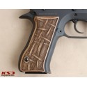 KSD Brand Jericho 941 F / FS Compatible Walnut Grips Lines 2	KSD-00481