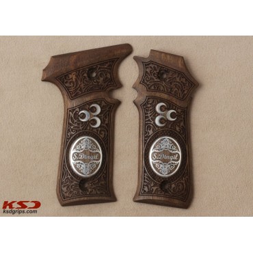 KSD Brand LLama 1911 Style Compatible Walnut Customizable Grips Floral	KSD-01371