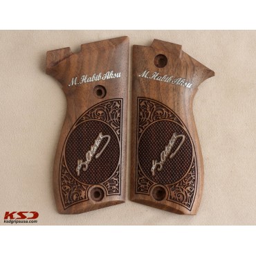 KSD Brand Şahin 8 Compatible Walnut Customizable Grips Framed	KSD-01375