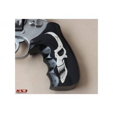 KSD Brand Smith Wesson N Frame Round Butt Compatible Black Acrylic Grips	KSD-01645