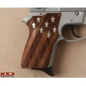 KSD Brand Smith Wesson 6906 Compatible Walnut Customizable Grips American Flag	KSD-00160