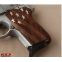 KSD Brand Smith Wesson 6906 Compatible Walnut Customizable Grips American Flag	KSD-00160