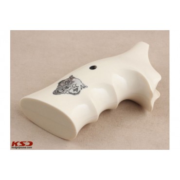 KSD Brand Smith Wesson N Frame Round Butt Compatible Ivory Acrylic Grips	KSD-01647