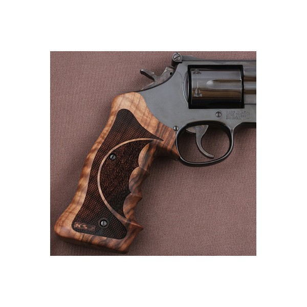 KSD Brand Smith Wesson K/L/X - Frame Round Butt Compatible Walnut Grips 	KSD-01684