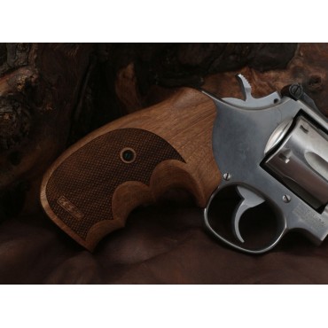 KSD Brand Smith Wesson K/L/X - Frame Round Butt Compatible Walnut Grips Diamond KSD-00118