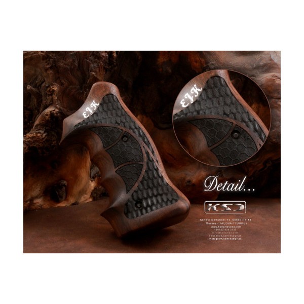 KSD Brand Smith Wesson N Frame Round Butt Compatible Rosewood Grips	KSD-01636