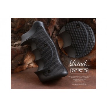 KSD Brand Smith Wesson N Frame Round Butt Compatible Walnut(Black Painted) Grip	KSD-01637