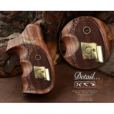 KSD Brand Smith Wesson K/L/X - Frame Round Butt Compatible Walnut Grips 	KSD-01730