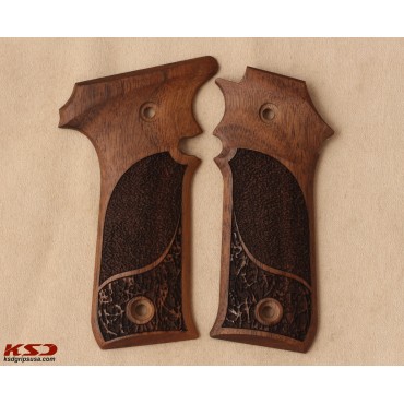 KSD Brand LLama 1911 Style Compatible Walnut Grips Double-Checkering	KSD-01085