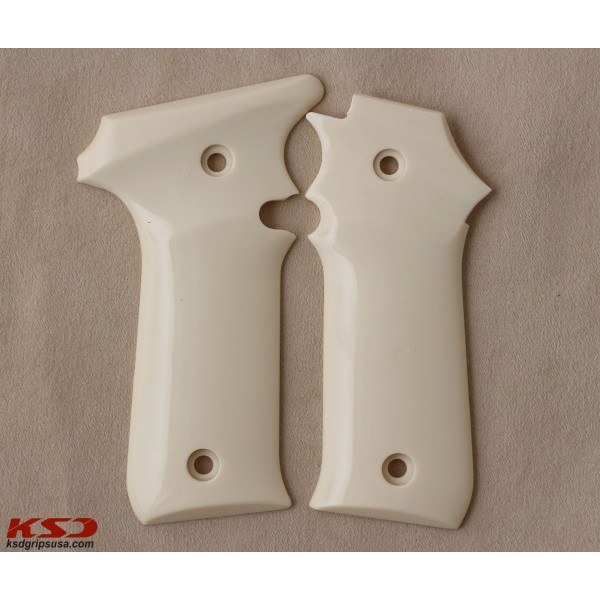 KSD Brand LLama 1911 Style Compatible Ivory Acrylic Grips	KSD-01088