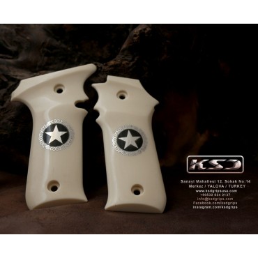 KSD Brand LLama 1911 Style Compatible Ivory Acrylic Customizable Grips	KSD-01089