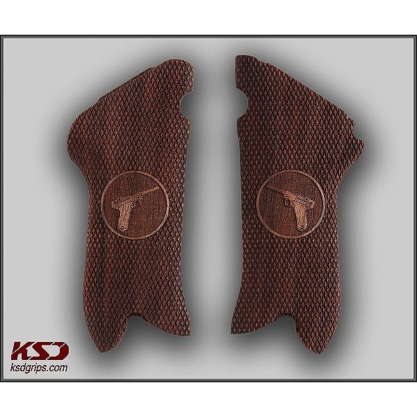 KSD Brand Luger P08 Compatible Walnut Grips Diamond	KSD-01056