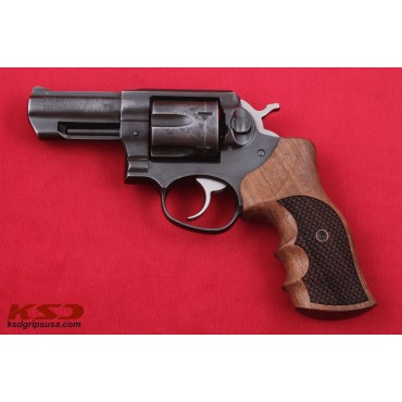 KSD Brand Ruger GP100 Compatible Walnut Grips Dragon Skin 	KSD-00528