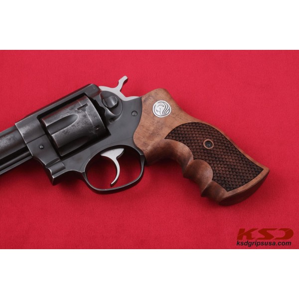 KSD Brand Ruger GP100 Compatible Walnut Grips Dragon Skin 	KSD-00537