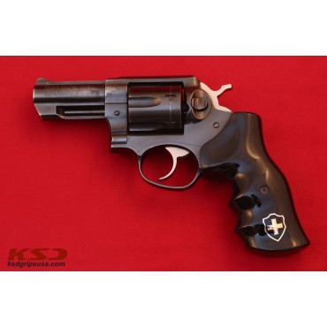 KSD Brand Ruger GP100 Compatible Black Acrylic Customizable Grips 	KSD-00532