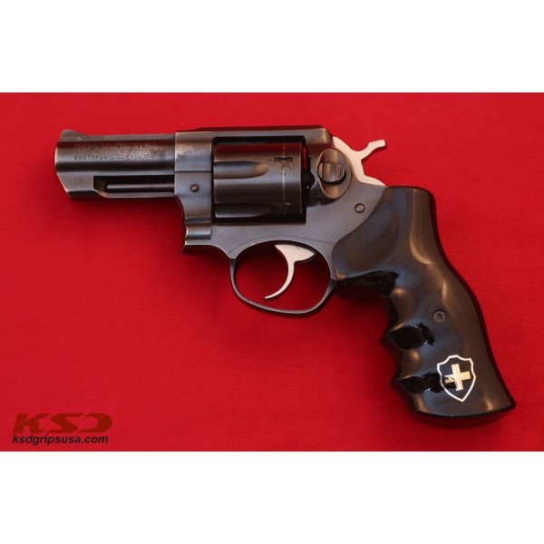 KSD Brand Ruger GP100 Compatible Black Acrylic Customizable Grips 	KSD-00532