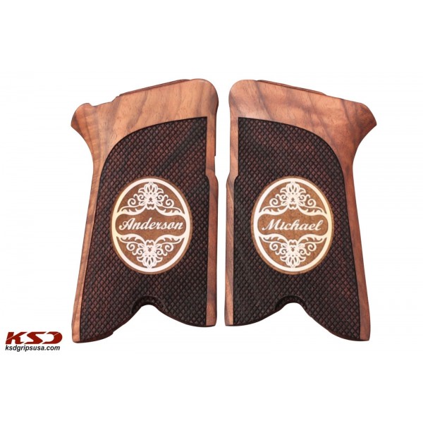 KSD Brand Ruger P85 - 89 Compatible Walnut Customizable Grips Diamond	KSD-00546