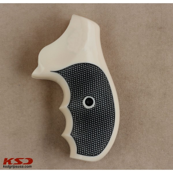 KSD Brand Ruger SP101 Compatible Ivory Acrylic Grips Diamond	KSD-00524