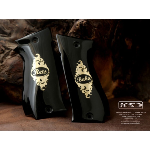 KSD Brand Sarsılmaz K 2 45 Compatible Black Acrylic Customizable Grips	KSD-00788