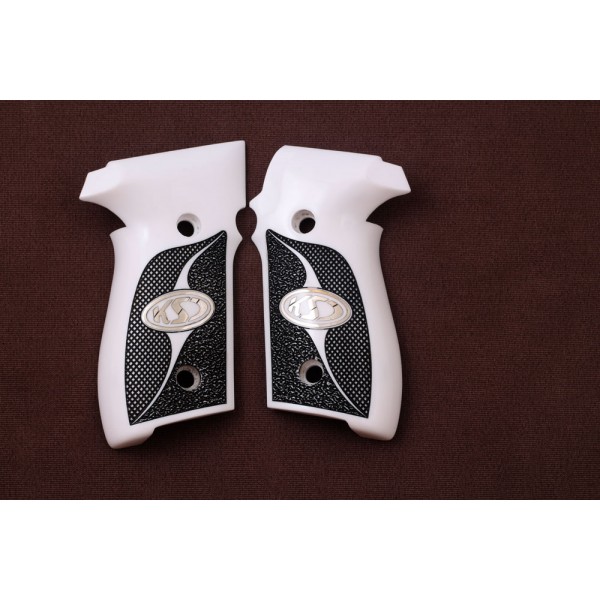 KSD Brand Sig Sauer P228 / P229 Compatible White Acrylic Grip Double-Checkering	KSD-00878