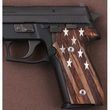 KSD Brand Sig Sauer P228 / P229 Compatible Walnut Custom Grips American Flag 	KSD-00870