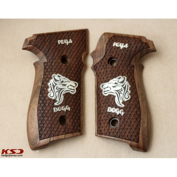 KSD Brand Sig Sauer P228 / P229 Compatible Walnut Custom Grips Dragon Skin 	KSD-00888