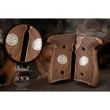 KSD Brand Sig Sauer P228 / P229 Compatible Walnut Grips Dragon Skin	KSD-00921