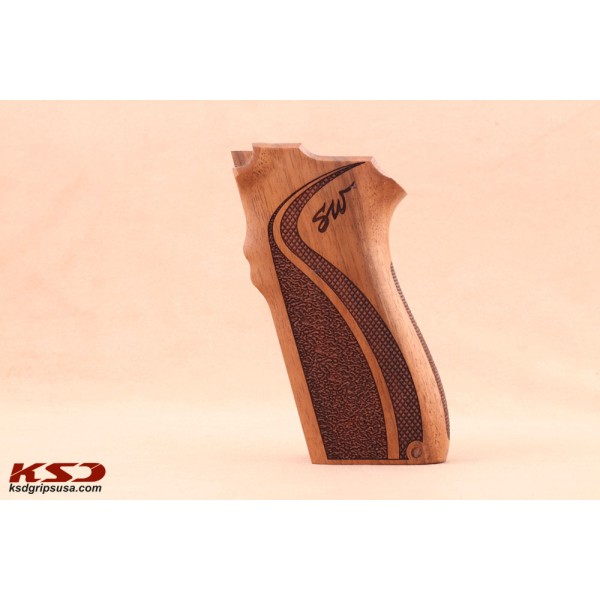 KSD Brand Smith Wesson 5904-5906 Compatible Walnut Grips Double-Checkering	KSD-00193