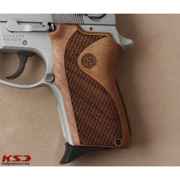 KSD Brand Smith Wesson 6906 Compatible Walnut Grips Dragon Skin	KSD-00155