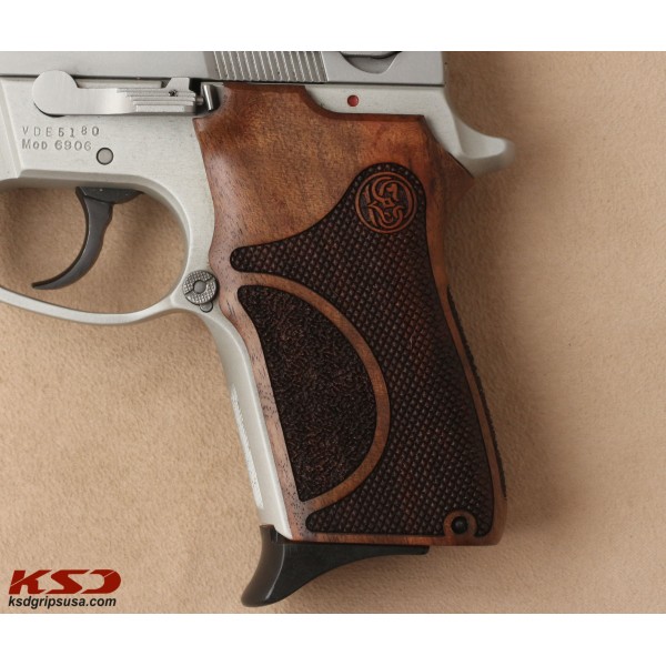 KSD Brand Smith Wesson 6906 Compatible Walnut Grips Double-Checkering	KSD-00156