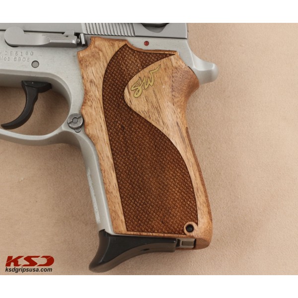 KSD Brand Smith Wesson 6906 Compatible Walnut Grips Diamond	KSD-00158