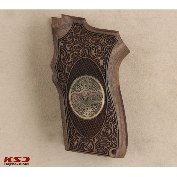 KSD Brand Smith Wesson 6906 Compatible Walnut Customizable Grips Framed	KSD-00161