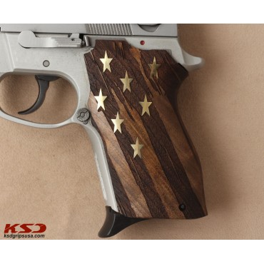 KSD Brand Smith Wesson 6906 Compatible Walnut Customizable Grips American Flag	KSD-00164