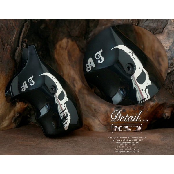 KSD Brand Smith Wesson J Frame Round Butt Models Compatible Black Acrylic Grip	KSD-01722