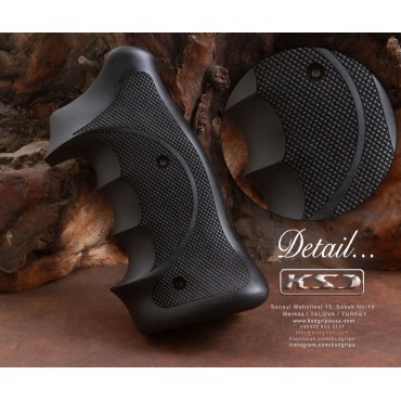 KSD Brand Smith Wesson K/L - Frame Square Butt Walnut(Black Painted) Grip	KSD-00204