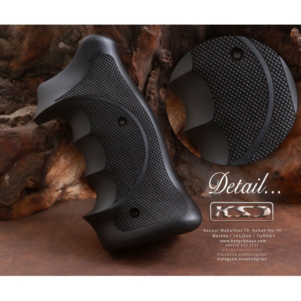 KSD Brand Smith Wesson K/L - Frame Square Butt Walnut(Black Painted) Grip	KSD-00204