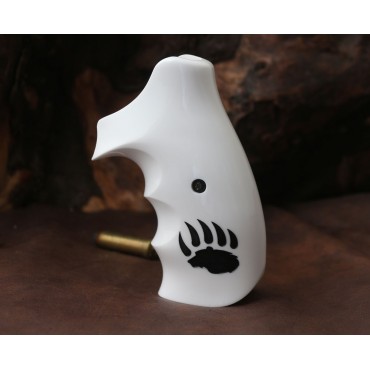 KSD Brand Smith Wesson K/L/X - Frame Round Butt Compatible White Acrylic Grips 	KSD-00127