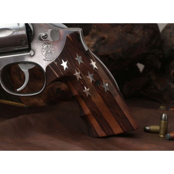 KSD Brand Smith Wesson K/L/X - Frame Round Butt Compatible Walnut Custom Grip	KSD-00094