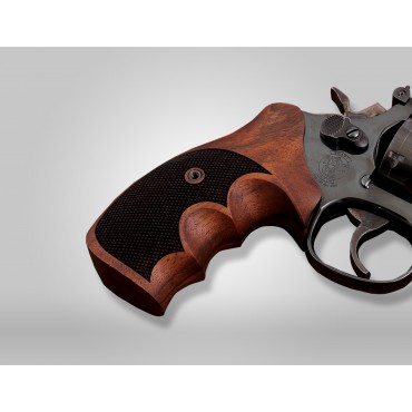 KSD Brand Smith Wesson K/L/X - Frame Round Butt Compatible Walnut Grips Diamond 	KSD-00122