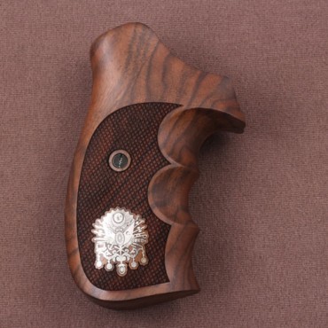 KSD Brand Smith Wesson K/L/X - Frame Round Butt Compatible Walnut Grips Diamond 	KSD-00128