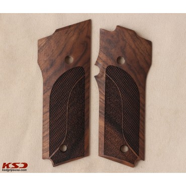 KSD Brand Smith Wesson Mod 59 Compatible Walnut Grips Double-Checkering	KSD-00167