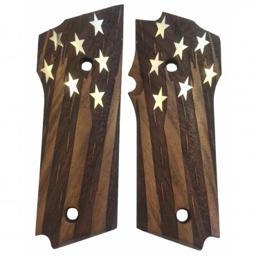 KSD Brand Smith Wesson Mod 59 Compatible Walnut Custom Grips American Flag 	KSD-00168