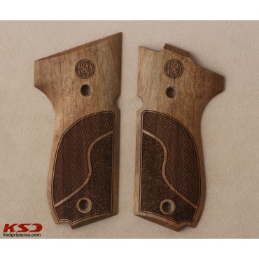 KSD Brand Smith Wesson MOD 952 Compatible Walnut Grips Double-Checkering	KSD-00179