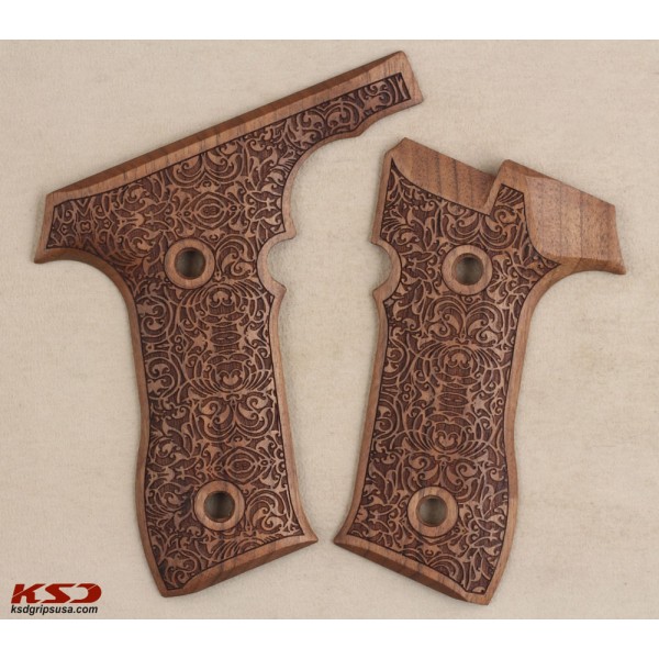 KSD Brand Tisaş Zigana T Compatible Walnut Grips Floral	KSD-01019